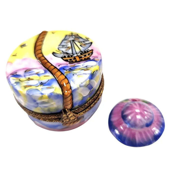 Designer Hat Box for Collectors Porcelain Limoges hats fashion LIMOGES BoXES French Trinket Box