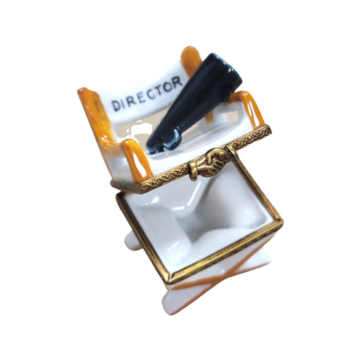 Director's Chair Limoges Box for Film Lovers Porcelain Limoges professional French Trinket Box