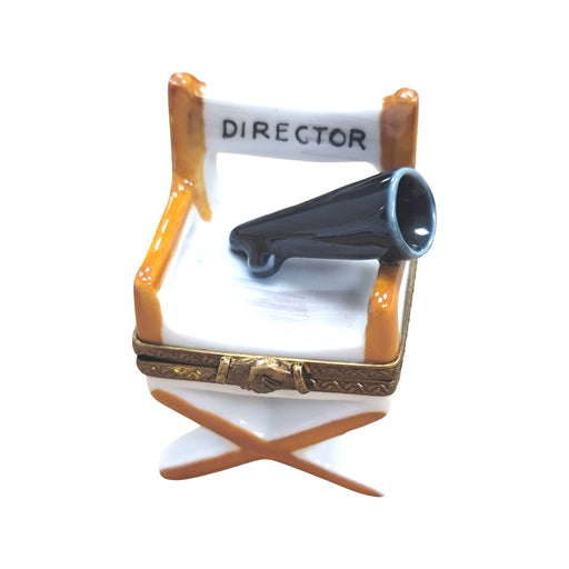 Director's Chair Limoges Box for Film Lovers Porcelain Limoges professional French Trinket Box