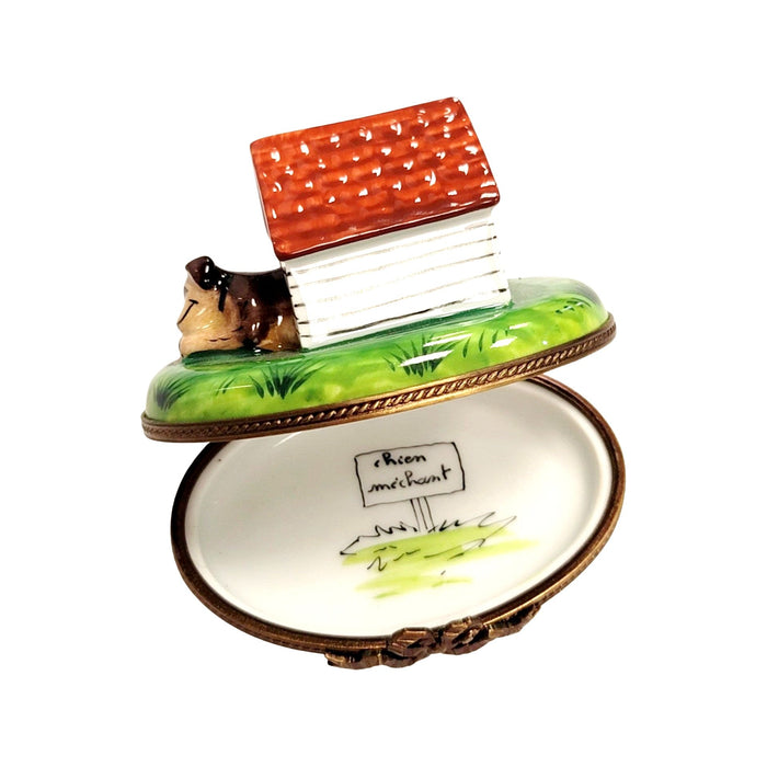 Dog House Delight for Dog Lovers Porcelain Limoges dog French Trinket Box
