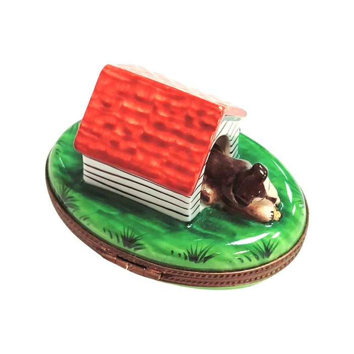 Dog House Delight for Dog Lovers Porcelain Limoges dog French Trinket Box