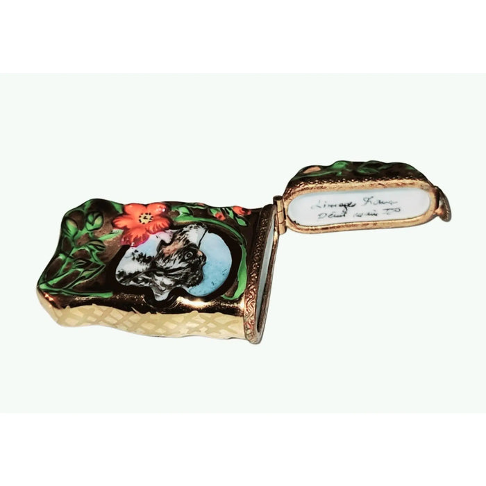 Dog Lover's Treasure for Collectors Porcelain Limoges Wine spirits home French Trinket Box