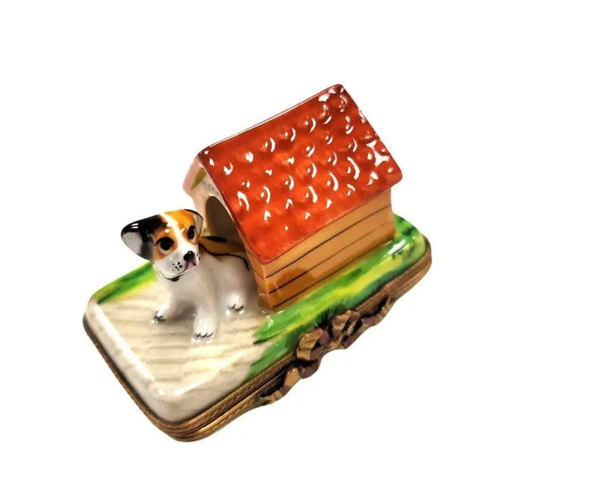 Dog in Doghouse Limoges Box for Collectors Porcelain Limoges dog French Trinket Box