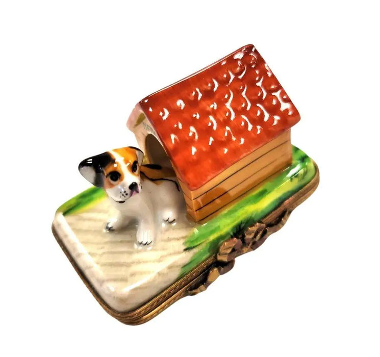 Dog in Doghouse Limoges Box for Collectors Porcelain Limoges dog French Trinket Box