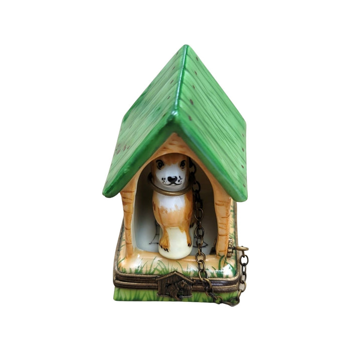 Dog on Chain in House-dog LIMOGES BOXES-CH6D128