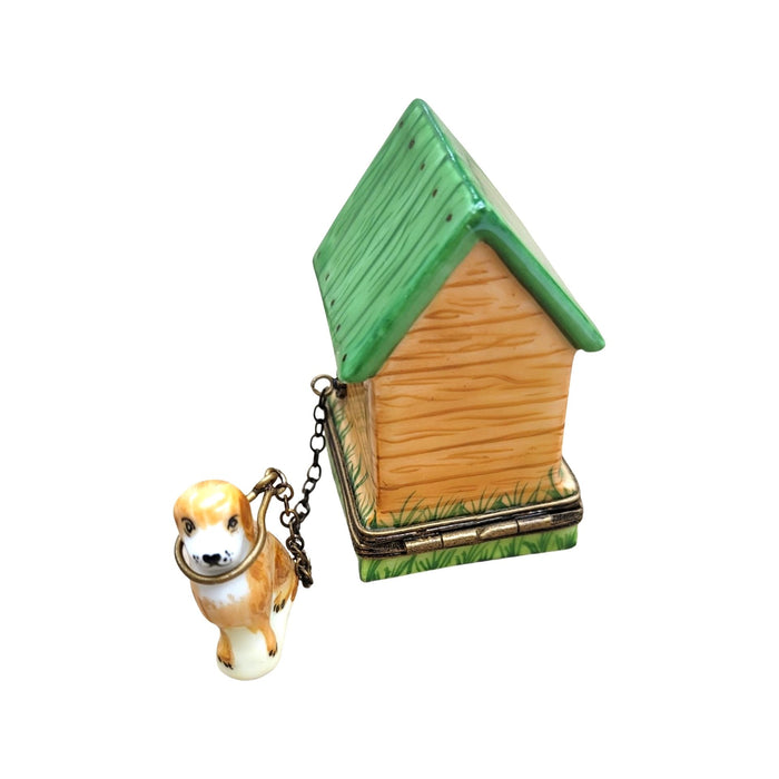 Dog on Chain in House-dog LIMOGES BOXES-CH6D128