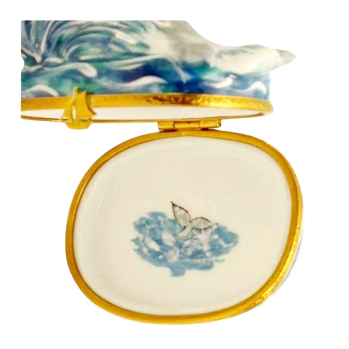 Dolphin Limoges Box for Ocean Lovers Porcelain Limoges Fish Ocean French Trinket Box