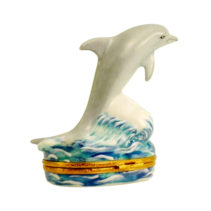 Dolphin Limoges Box for Ocean Lovers Porcelain Limoges Fish Ocean French Trinket Box
