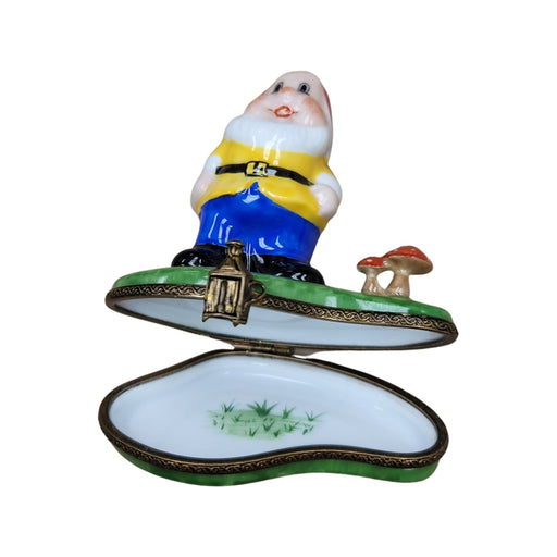 Enchanting Gnome Figurine for Collectors Porcelain Limoges Fairy Tale myth French Trinket Box