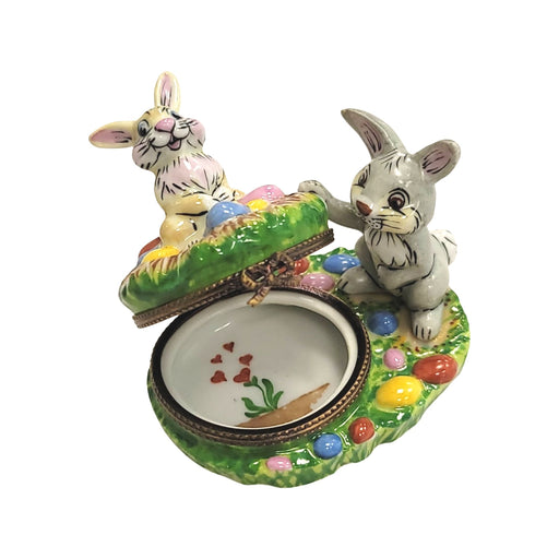Easter Bunny Basket Delight Porcelain Limoges Easter French Trinket Box