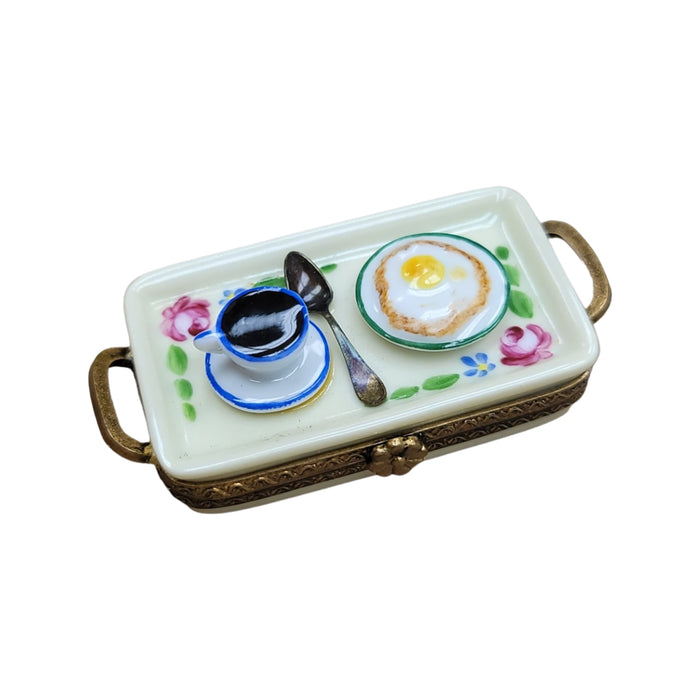Egg And Coffee Tray For Morning Elegance Porcelain Limoges Food French Trinket Box