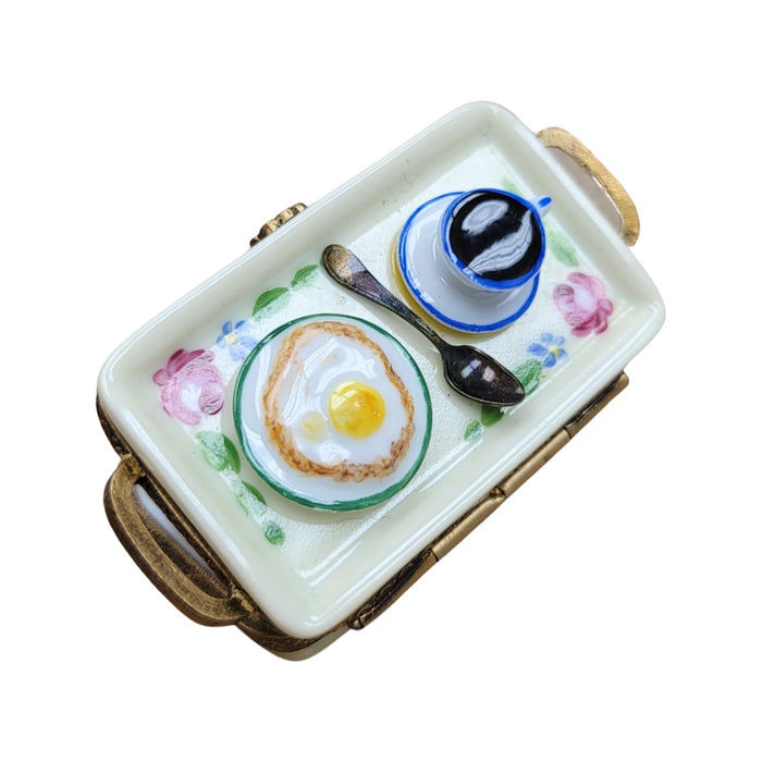 Egg & Coffee Tray Limoges Box Porcelain Figurine-furniture home LIMOGES BOXES-CH6D227