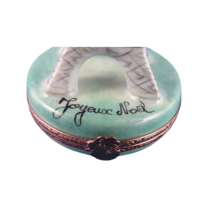 Eiffel Tower Christmas Box for Holiday Decor Porcelain Limoges Eiffel Tower France French Trinket Box