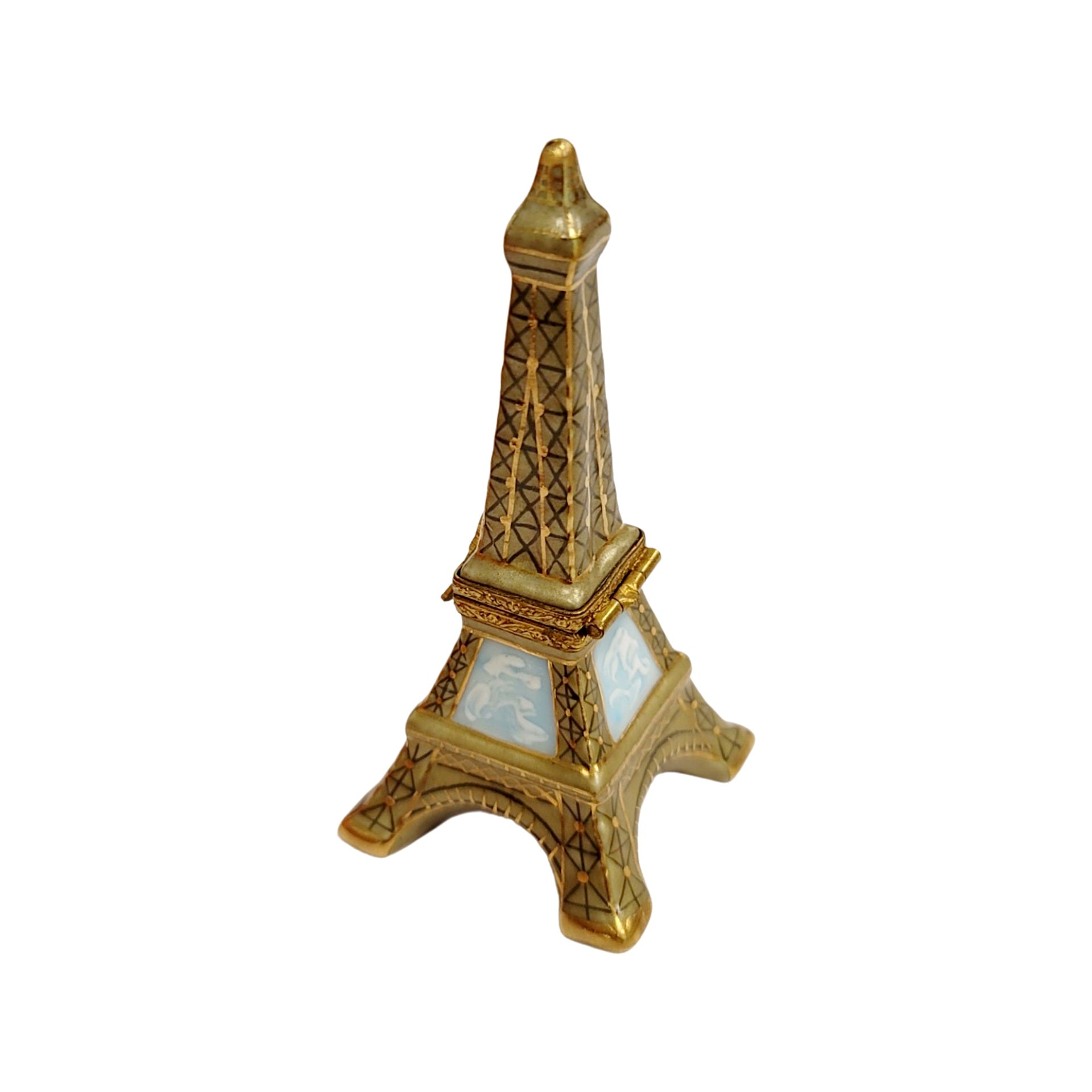 Eiffel Tower Gold Limoges Box – Handcrafted French Porcelain