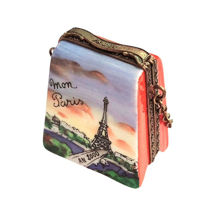 Eiffel Tower Purse Box for Collectors Porcelain Limoges france LIMOGES BOXES purse French Trinket Box