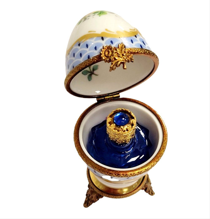 Elegant Egg Perfume Box for Collectors Porcelain Limoges Perfume egg French Trinket Box