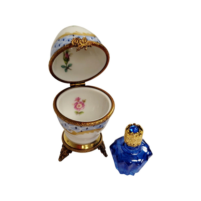 Elegant Egg Perfume Box for Collectors Porcelain Limoges Perfume egg French Trinket Box