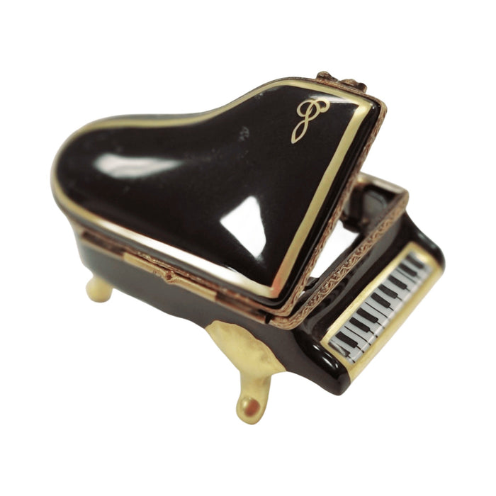 Limoges Boutique presents the Black Grand Piano, a genuine Limoges box painted by hand in France