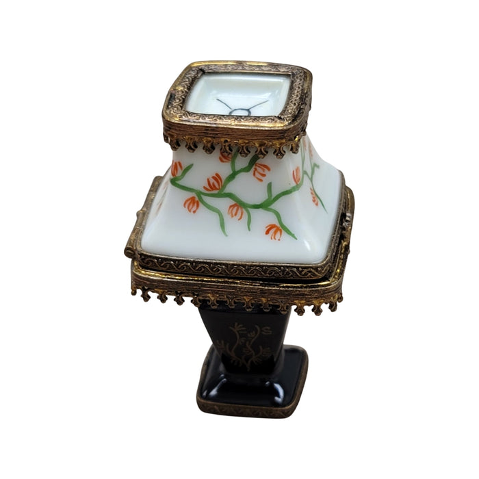 Elegant Black Lamp Figurine for Home Decor Porcelain Limoges furniture French Trinket Box