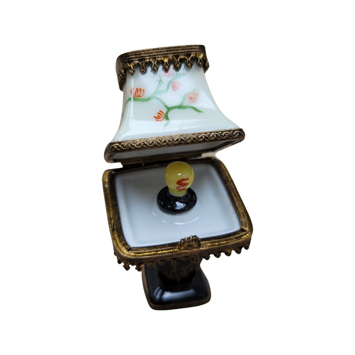 Elegant Black Lamp Figurine for Home Decor Porcelain Limoges furniture French Trinket Box
