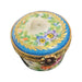 Elegant Blue Floral Box for Home Decor Porcelain Limoges round French Trinket Box