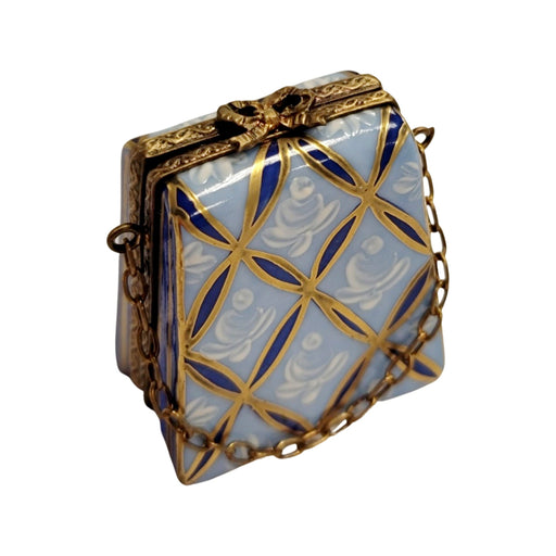 Elegant Blue Purse Limoges Box for Fashion Lovers Porcelain Limoges LIMOGES BOXES purse French Trinket Box