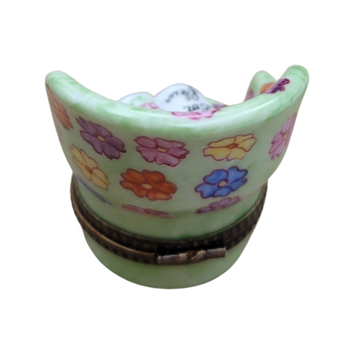 Green Chair Figurine for Home Decor Porcelain Limoges furniture French Trinket Box
