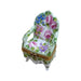Elegant Green Chair Figurine for Home Decor Porcelain Limoges furniture French Trinket Box