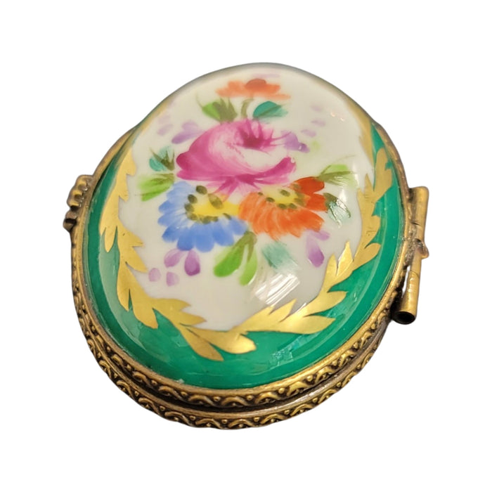 Elegant Green Limoges Box for Luxury Collectors Porcelain Limoges shaped French Trinket Box