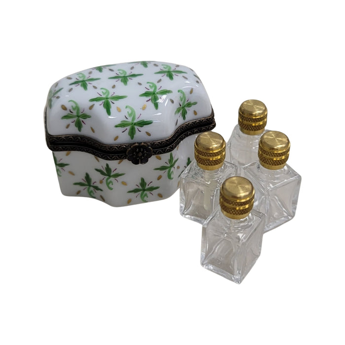 Elegant Green Trinket Box for Collectors Porcelain Limoges Perfume French Trinket Box