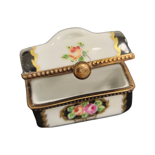 Handcrafted Limoges Chest Box for Home Decor Porcelain Limoges square French Trinket Box