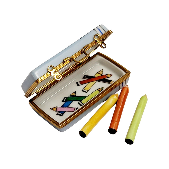 Elegant Limoges Pencil Figurine for Art Lovers Porcelain Limoges fine art Baby LIMOGES BOXES professional French Trinket Box