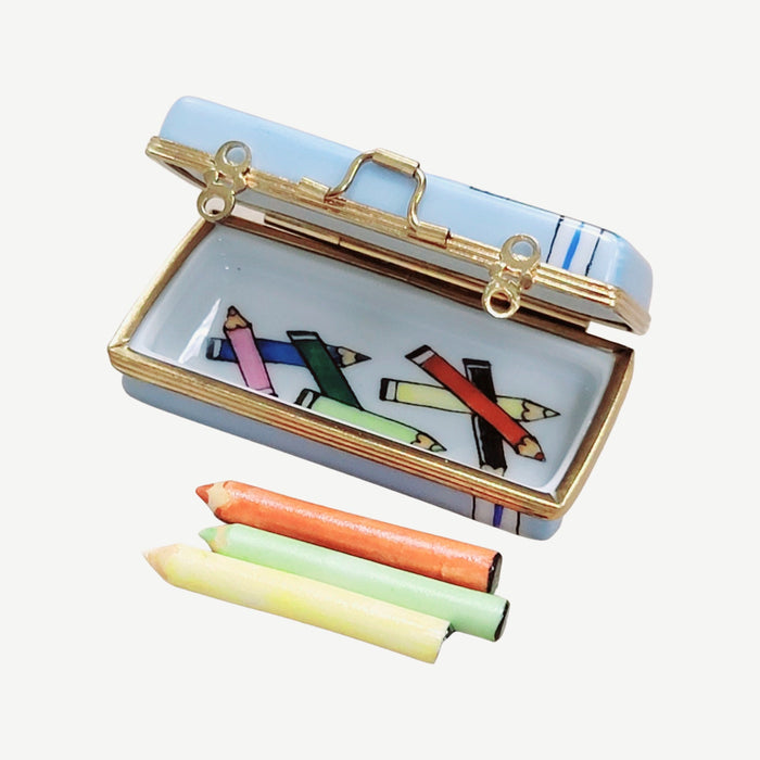 Elegant Limoges Pencil Figurine for Art Lovers Porcelain Limoges fine art Baby LIMOGES BOXES professional French Trinket Box