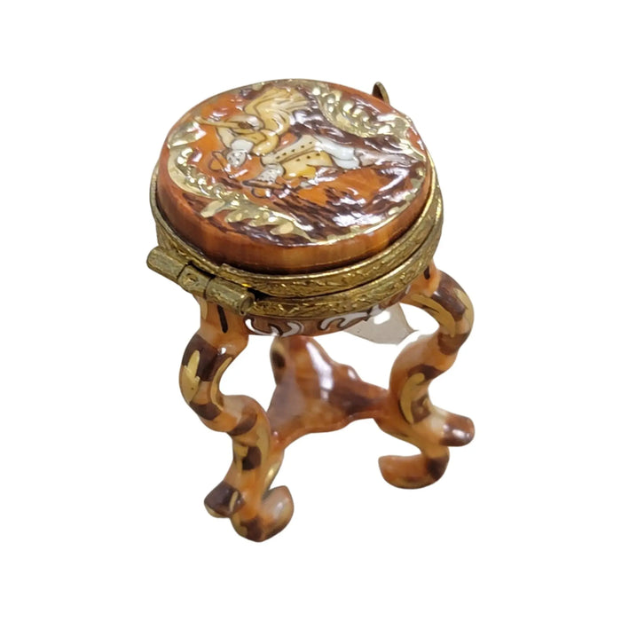 Elegant Limoges Table Stool for Home Decor Porcelain Limoges furniture French Trinket Box