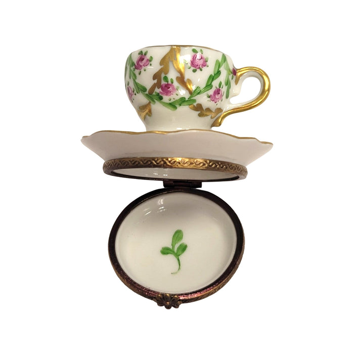 Elegant Limoges Teacup Gift Porcelain Limoges China French Trinket Box