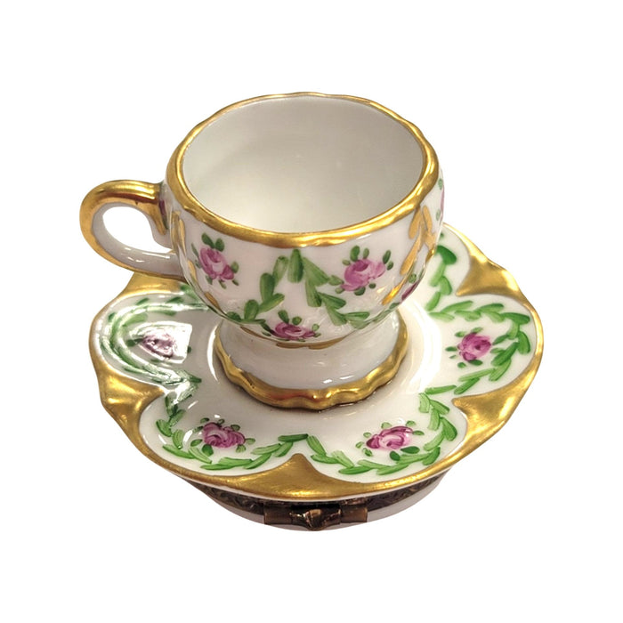 Elegant Limoges Teacup Gift Porcelain Limoges China French Trinket Box