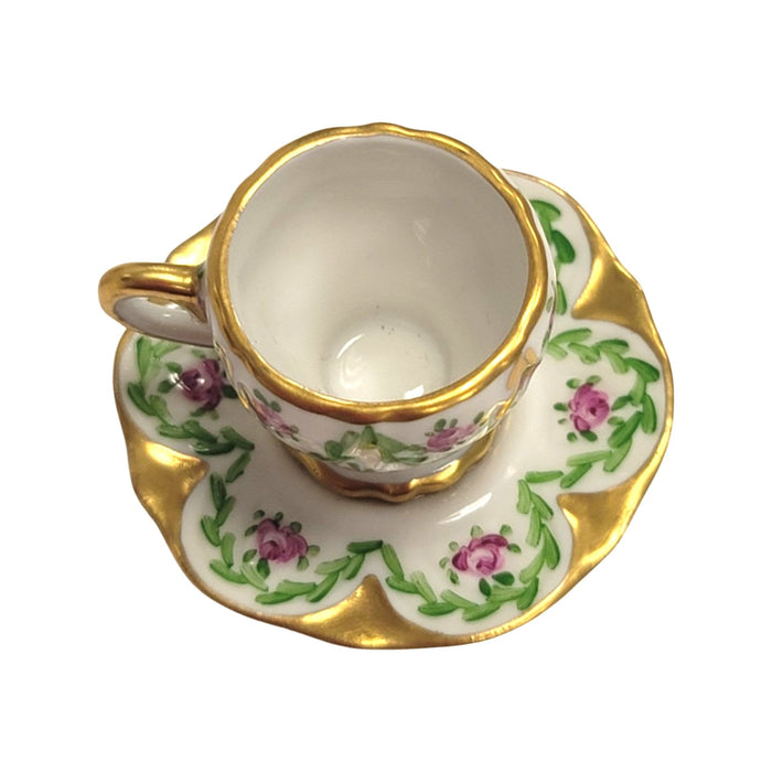 Elegant Limoges Teacup Gift Porcelain Limoges China French Trinket Box