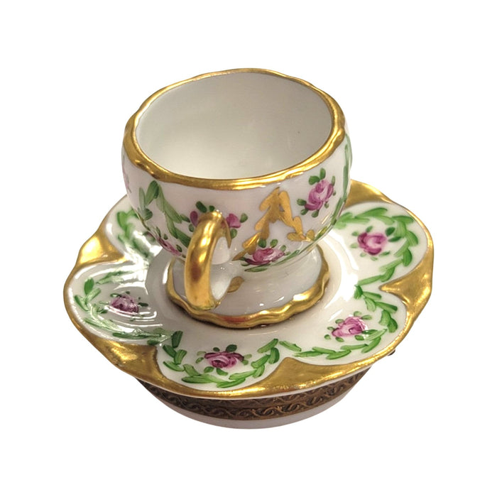 Elegant Limoges Teacup Gift Porcelain Limoges China French Trinket Box