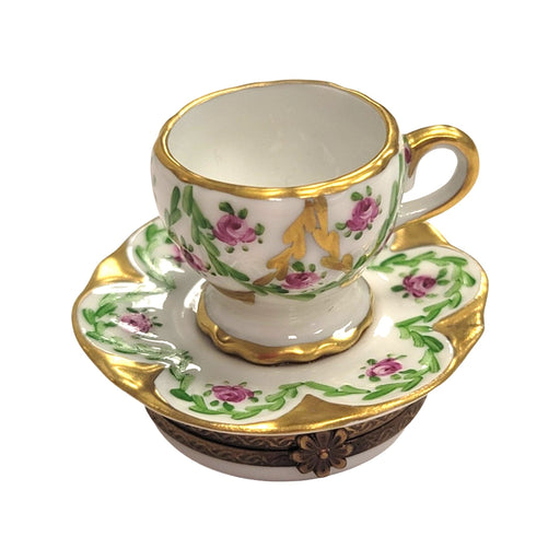 Elegant Limoges Teacup Gift Porcelain Limoges China French Trinket Box