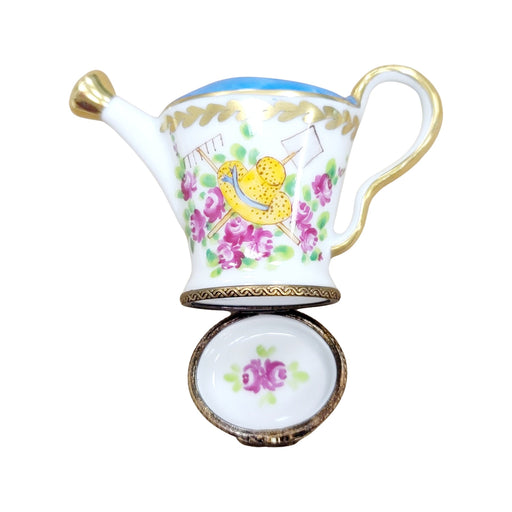 Elegant Watering Can Box for Garden Lovers Porcelain Limoges Garden French Trinket Box