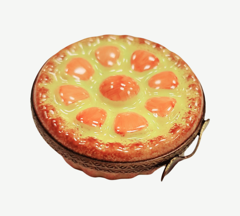 Elegant Orange Tart Box for Dessert Lovers Porcelain Limoges fruit dessert French Trinket Box