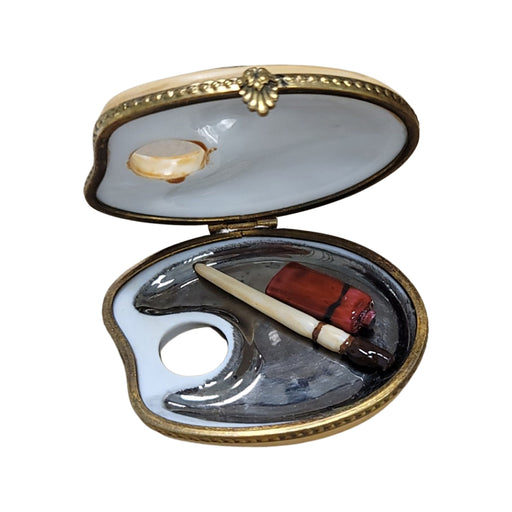 Elegant Paint Palette for Art Collectors Porcelain Limoges Fine Art French Trinket Box