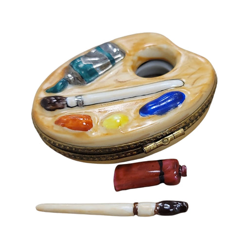 Elegant Paint Palette for Art Collectors Porcelain Limoges Fine Art French Trinket Box