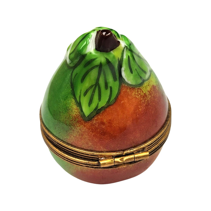 Elegant Pear Limoges Box for Collectors Porcelain Limoges fruit French Trinket Box