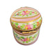 Elegant Pink Floral Limoges Box for Collectors Porcelain Limoges round French Trinket Box