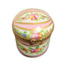 Elegant Pink Floral Limoges Box for Collectors Porcelain Limoges round French Trinket Box