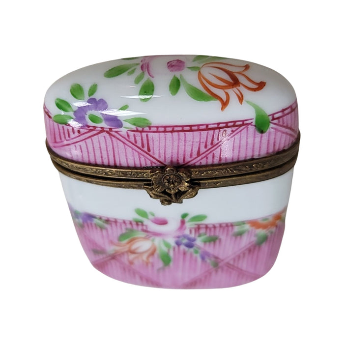 Elegant Pink Limoges Box for Collectors Porcelain Limoges shaped French Trinket Box