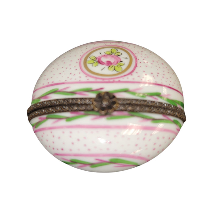 Elegant Pink Pill Box for Stylish Women Porcelain Limoges round French Trinket Box
