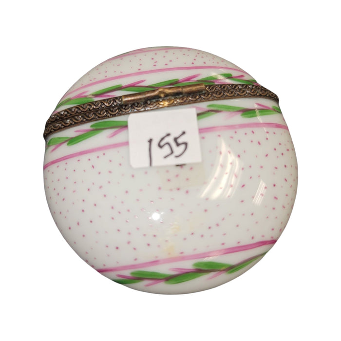 Elegant Pink Pill Box for Stylish Women Porcelain Limoges round French Trinket Box