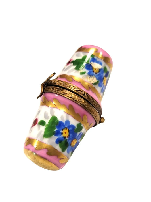 Elegant Pink Thimble Holder for Sewing Enthusiasts Porcelain Limoges Home French Trinket Box